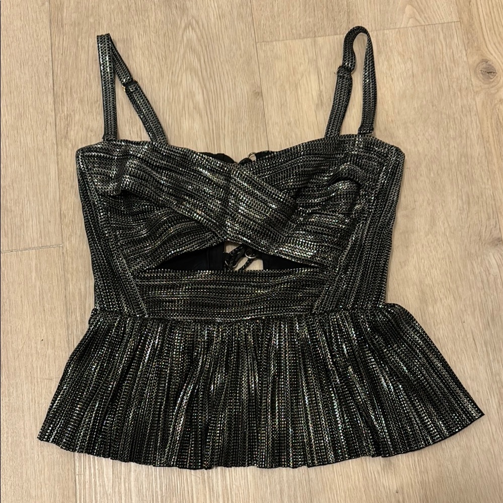 Sabina Musayev Black Metallic Top